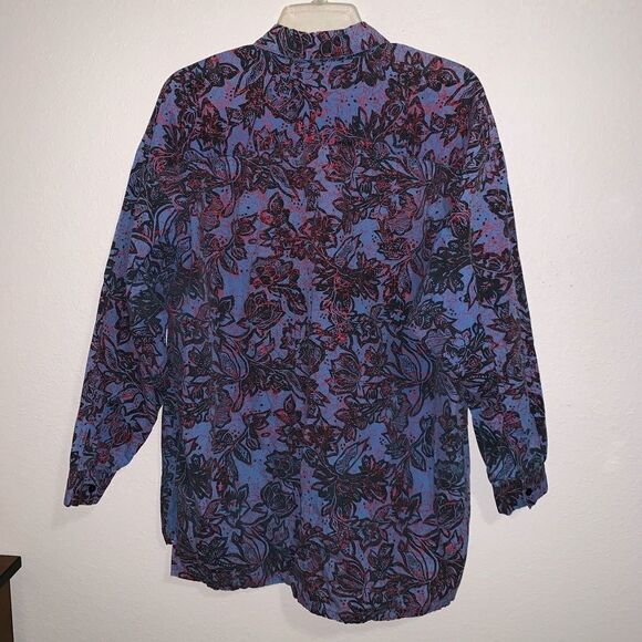 Jag Floral Splatter Button Up Long Sleeve Shirt - Picture 6 of 6